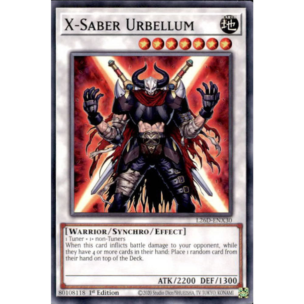X-Saber Urbellum L26D-ENX30 Yu-Gi-Oh! Card from the Legendary Modern Decks 2026 Set
