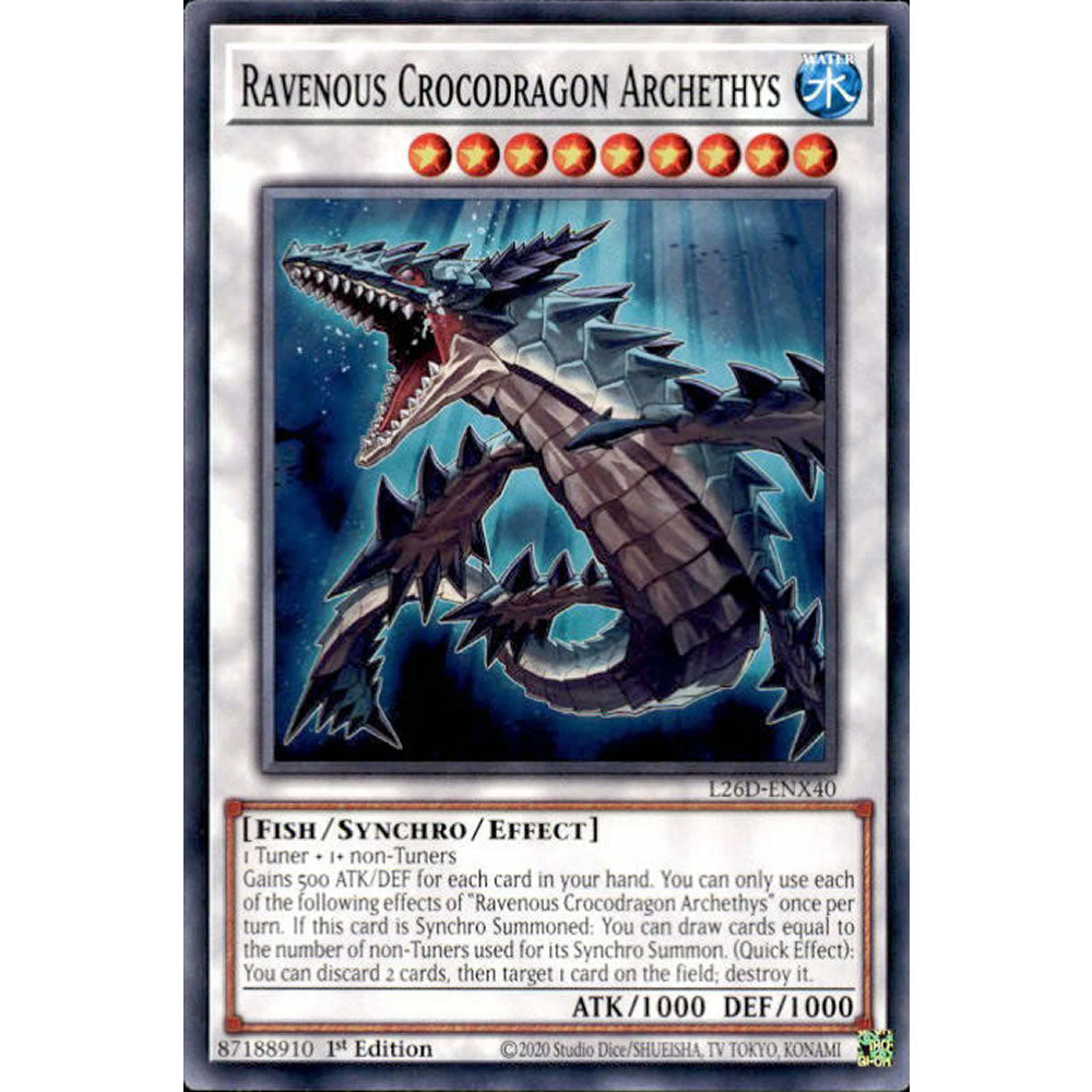 Ravenous Crocodragon Archethys L26D-ENX40 Yu-Gi-Oh! Card from the Legendary Modern Decks 2026 Set