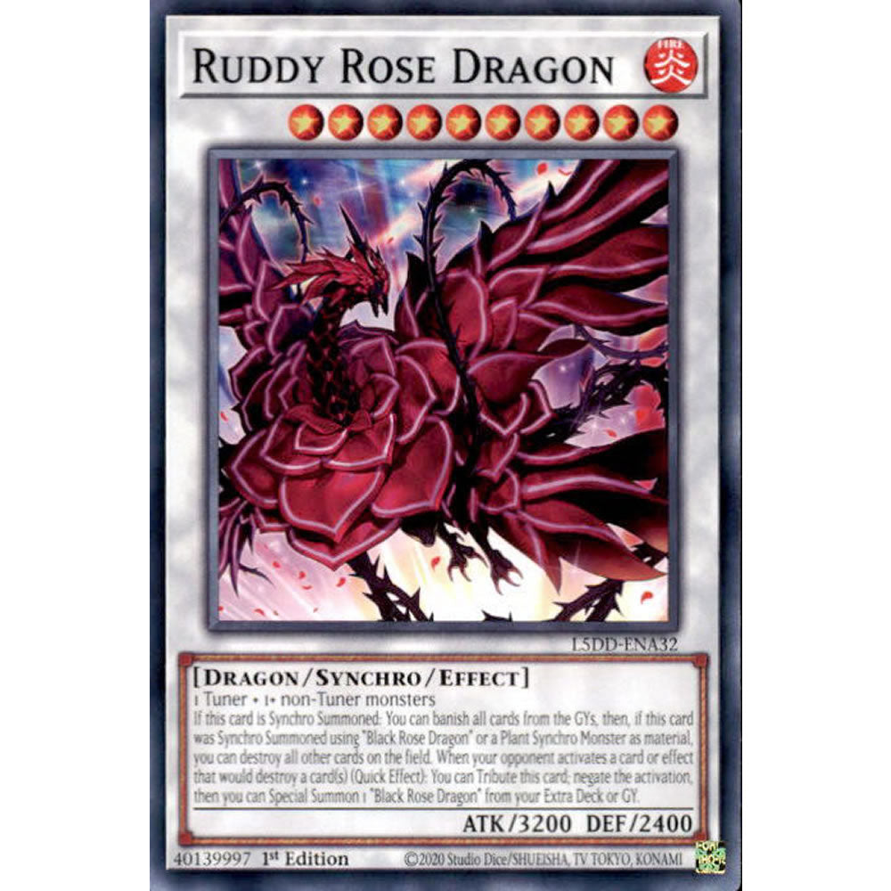Ruddy Rose Dragon L5DD-ENA32 Yu-Gi-Oh! Card from the Legendary 5D's Decks Set
