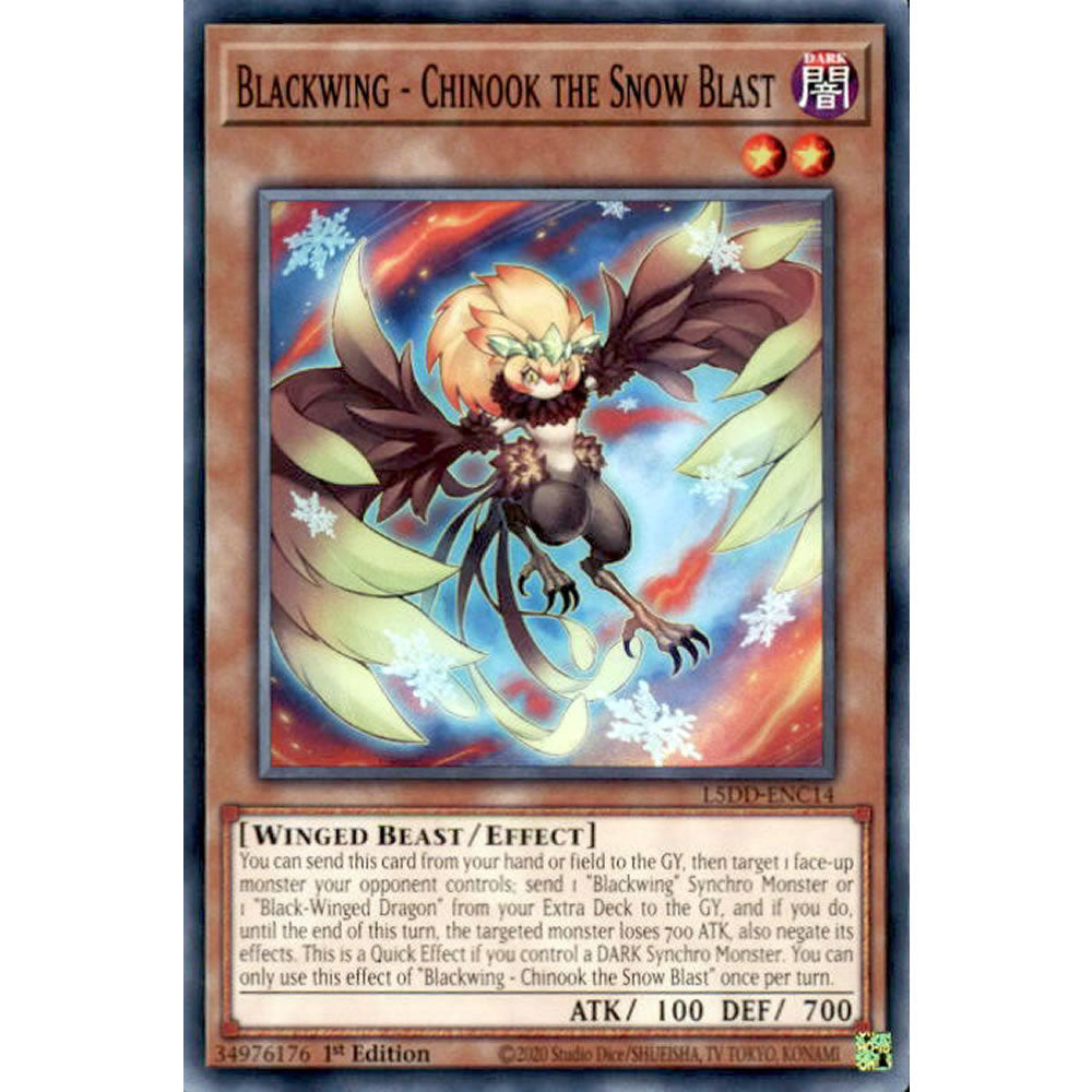 Blackwing - Chinook the Snow Blast L5DD-ENC14 Yu-Gi-Oh! Card from the Legendary 5D's Decks Set