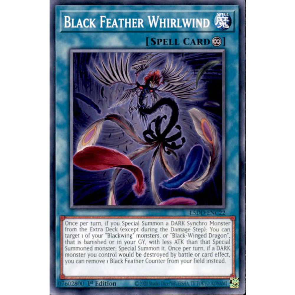 Black Feather Whirlwind L5DD-ENC22 Yu-Gi-Oh! Card from the Legendary 5D's Decks Set
