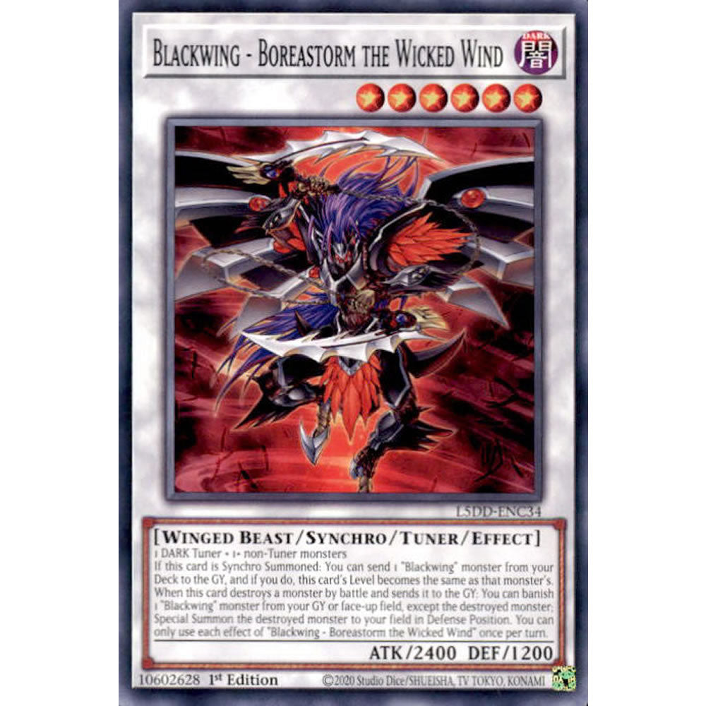 Blackwing - Boreastorm the Wicked Wind L5DD-ENC34 Yu-Gi-Oh! Card from the Legendary 5D's Decks Set