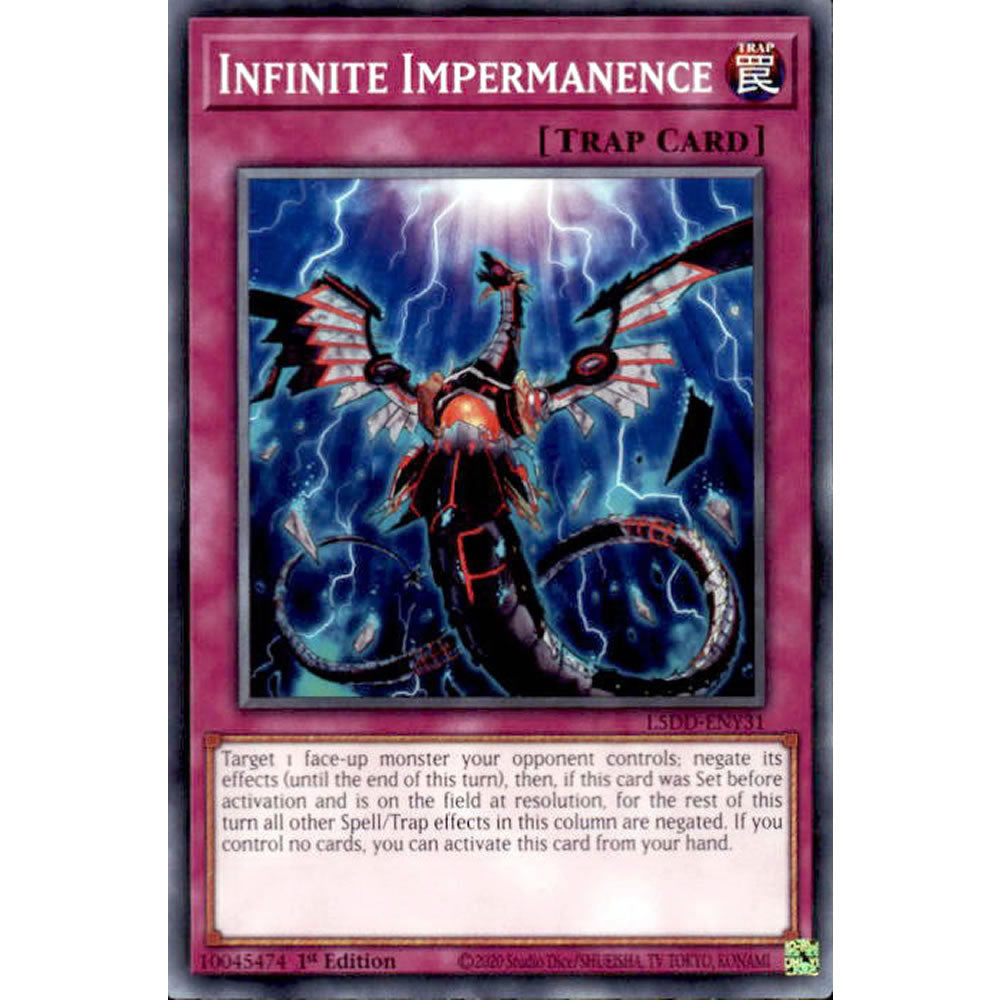Infinite Impermanence L5DD-ENY31 Yu-Gi-Oh! Card from the Legendary 5D's Decks Set
