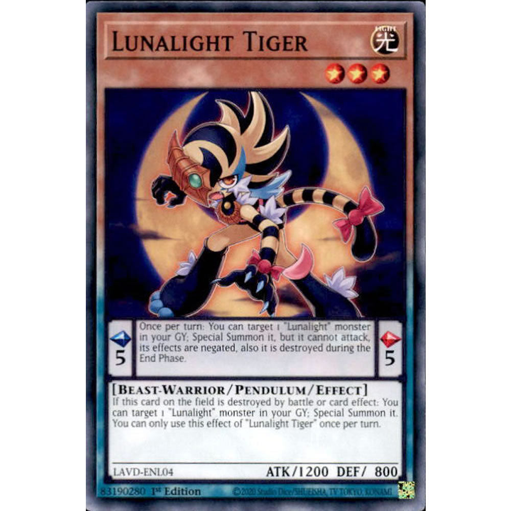 Lunalight Tiger LAVD-ENL04 Yu-Gi-Oh! Card from the Legendary Arc-V Decks Set