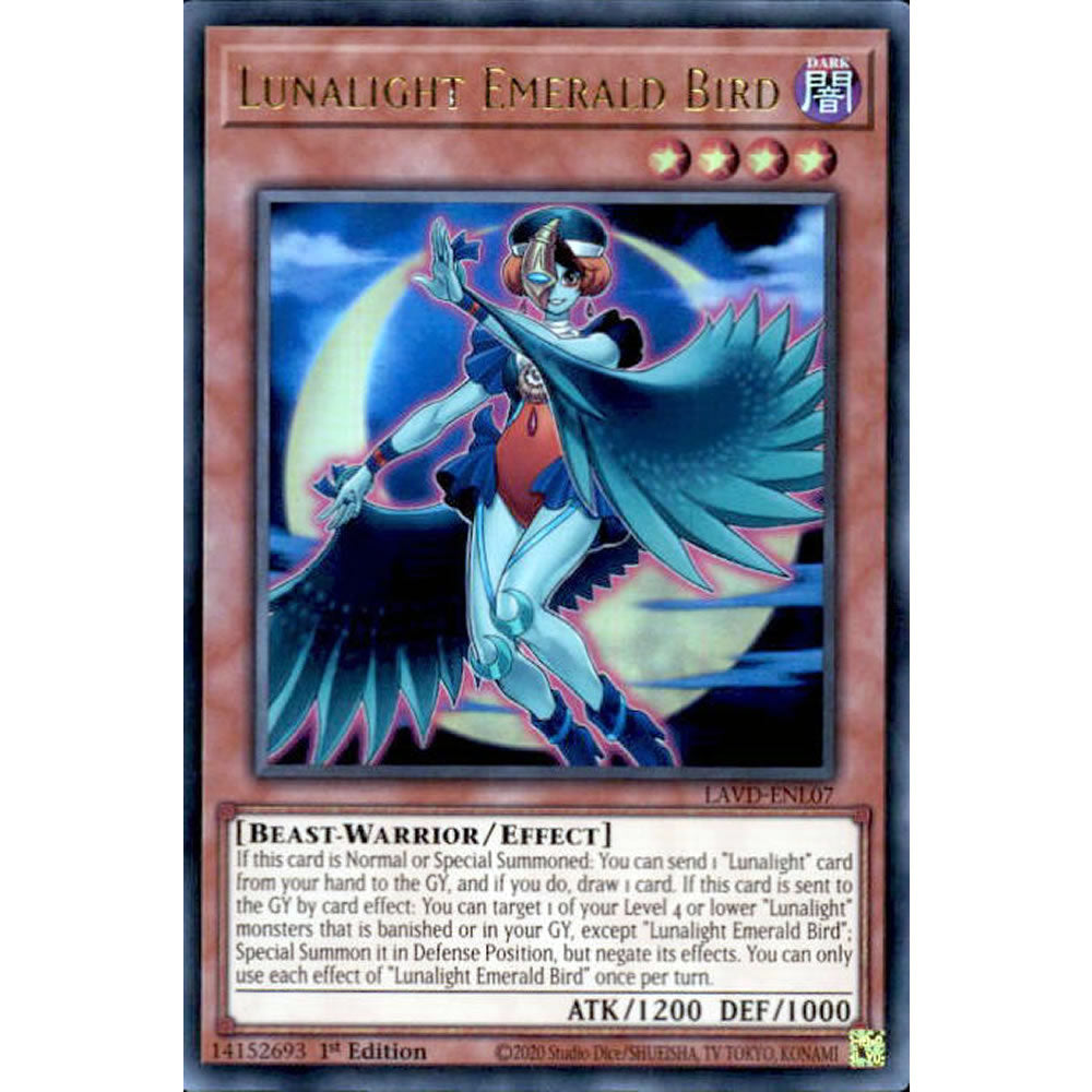 Lunalight Emerald Bird LAVD-ENL07 Yu-Gi-Oh! Card from the Legendary Arc-V Decks Set