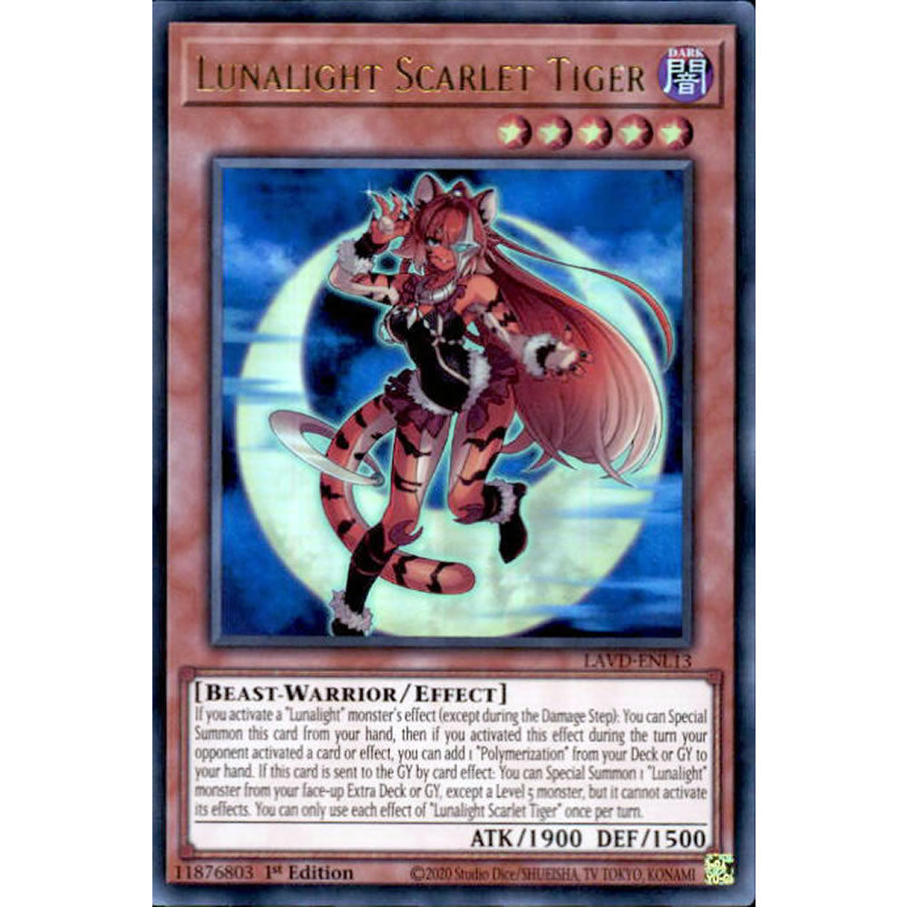 Lunalight Scarlet Tiger LAVD-ENL13 Yu-Gi-Oh! Card from the Legendary Arc-V Decks Set