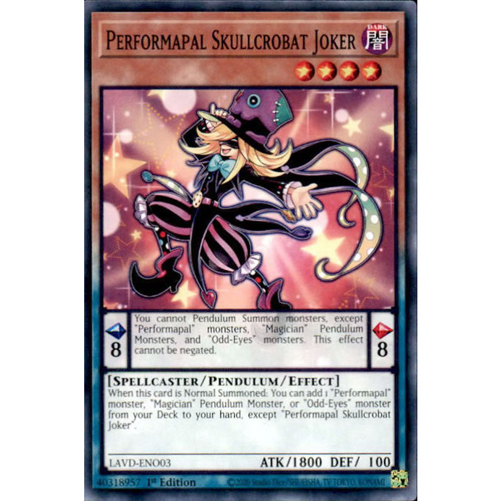 Performapal Skullcrobat Joker LAVD-ENO03 Yu-Gi-Oh! Card from the Legendary Arc-V Decks Set