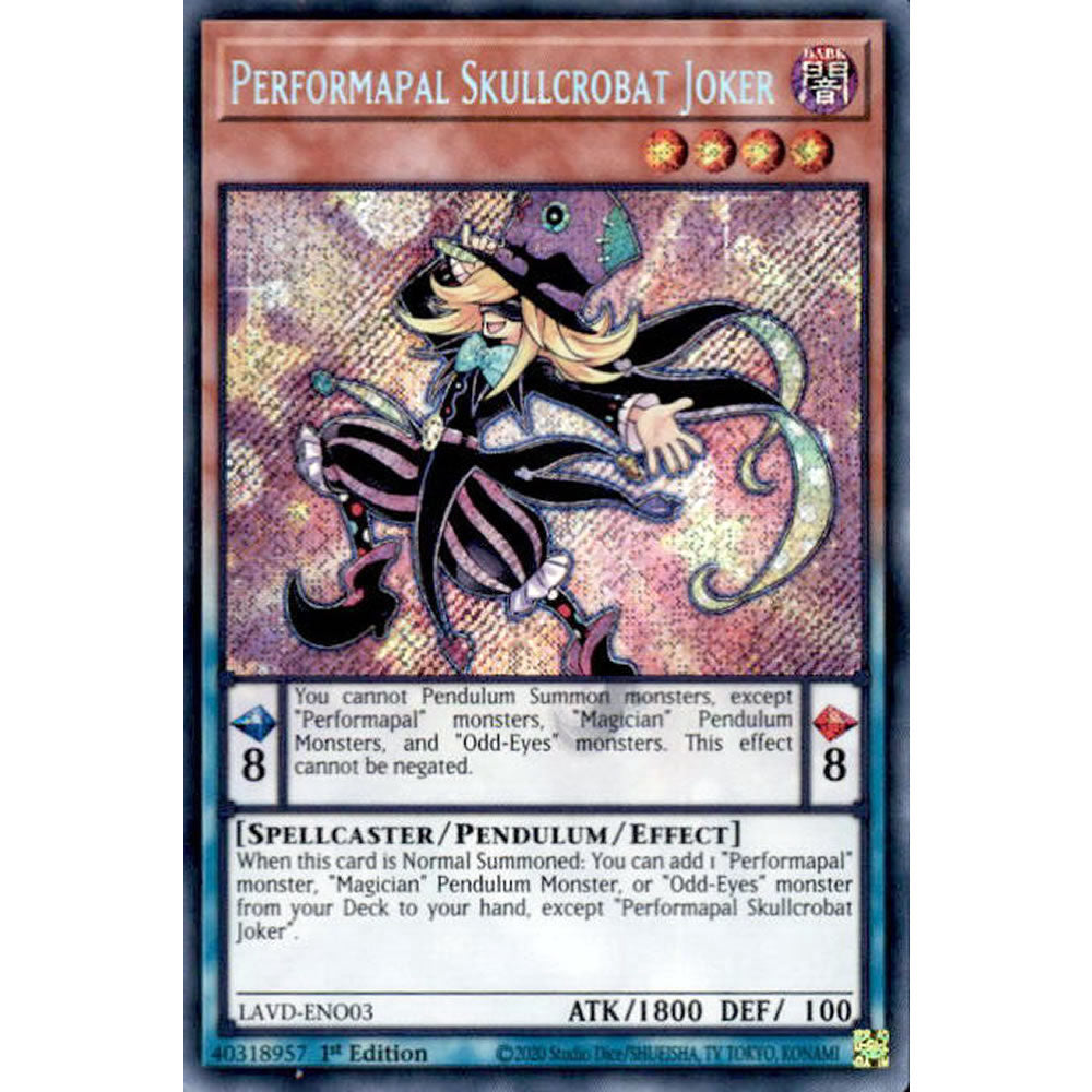 Performapal Skullcrobat Joker LAVD-ENO03 Yu-Gi-Oh! Card from the Legendary Arc-V Decks Set