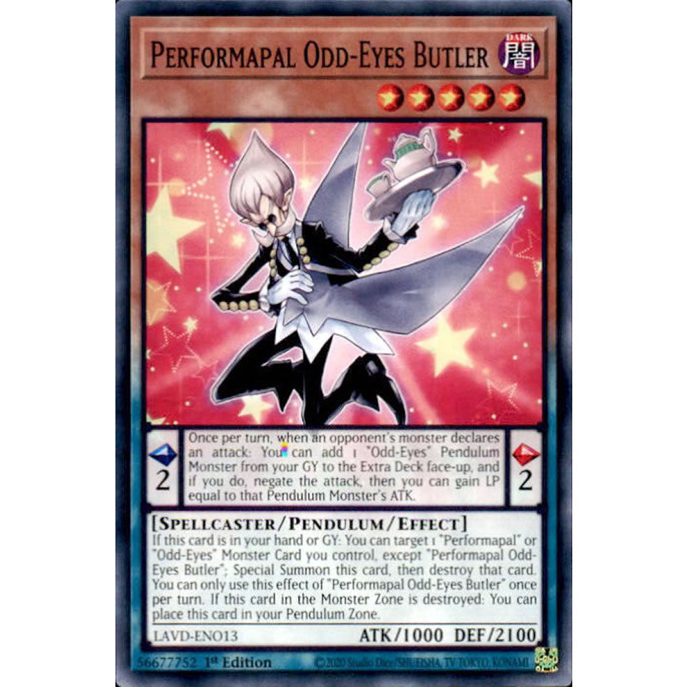 Performapal Odd-Eyes Butler LAVD-ENO13 Yu-Gi-Oh! Card from the Legendary Arc-V Decks Set