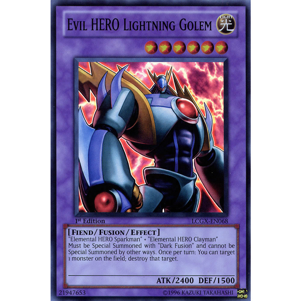 Evil Hero Lightning Golem LCGX-EN068 Yu-Gi-Oh! Card from the Legendary Collection 2: The Duel Academy Years Mega Pack Set