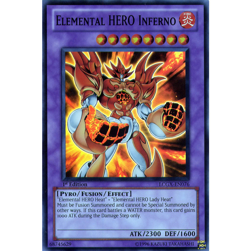 Elemental Hero Inferno LCGX-EN076 Yu-Gi-Oh! Card from the Legendary Collection 2: The Duel Academy Years Mega Pack Set