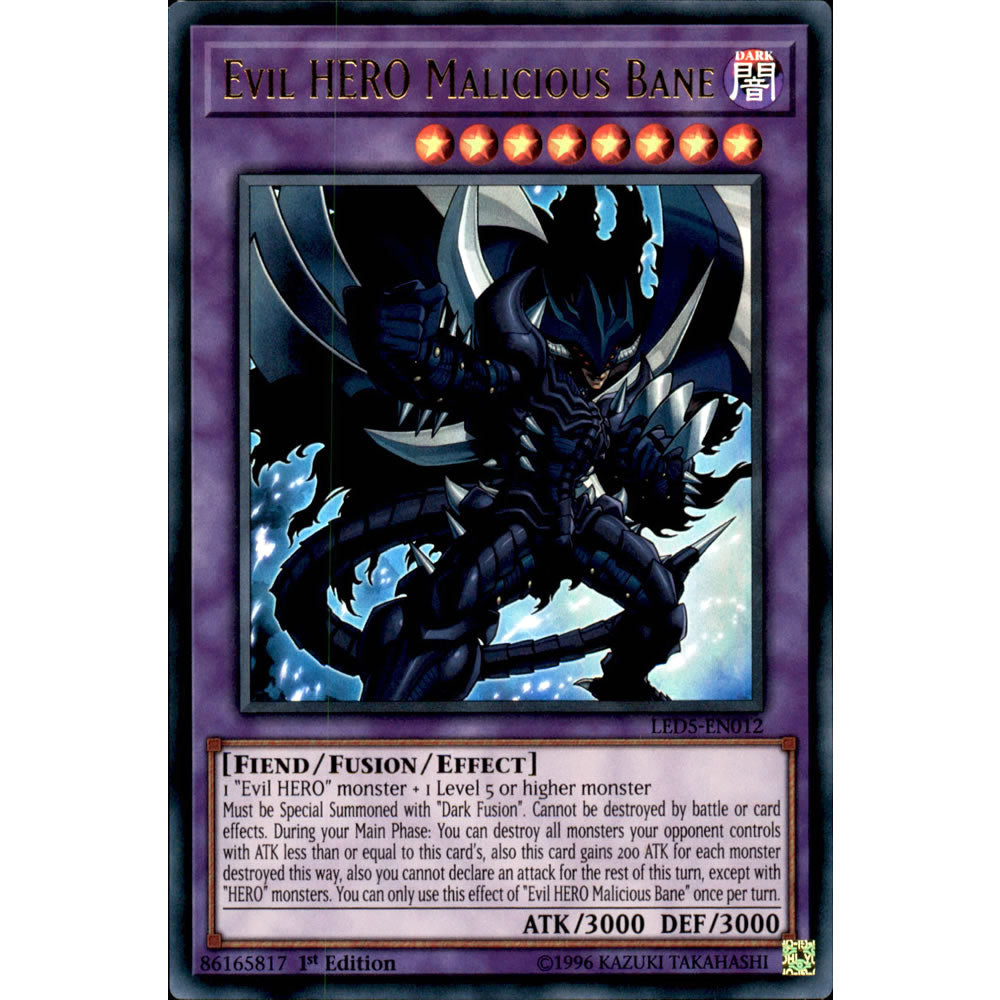 Evil HERO Malicious Bane LED5-EN012 Yu-Gi-Oh! Card from the Legendary Duelists: Immortal Destiny Set