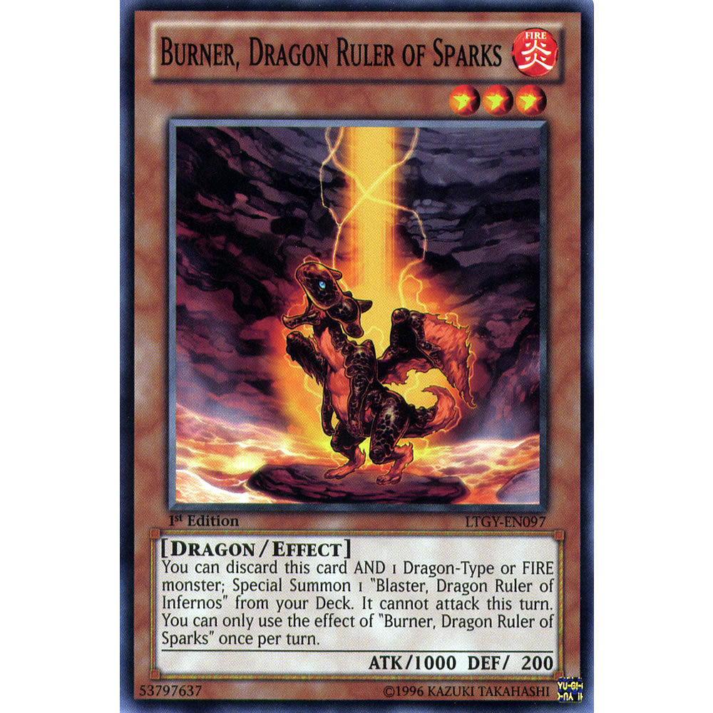 Burner, Dragon Ruler of Sparks LTGY-EN097 Yu-Gi-Oh! Card from the Lord of the Tachyon Galaxy Set