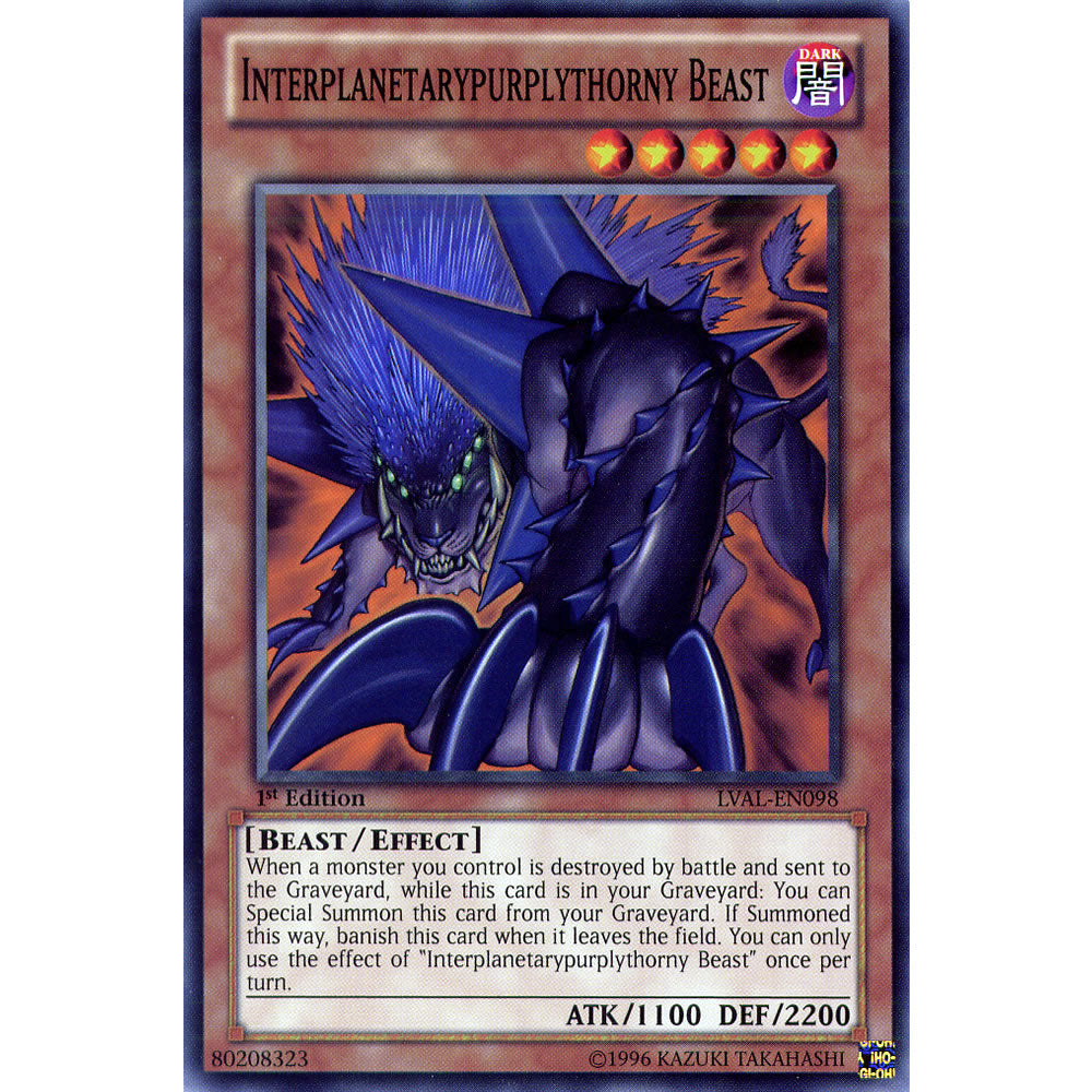 Interplanetarypurplythorny Beast LVAL-EN098 Yu-Gi-Oh! Card from the Legacy of the Valiant Set
