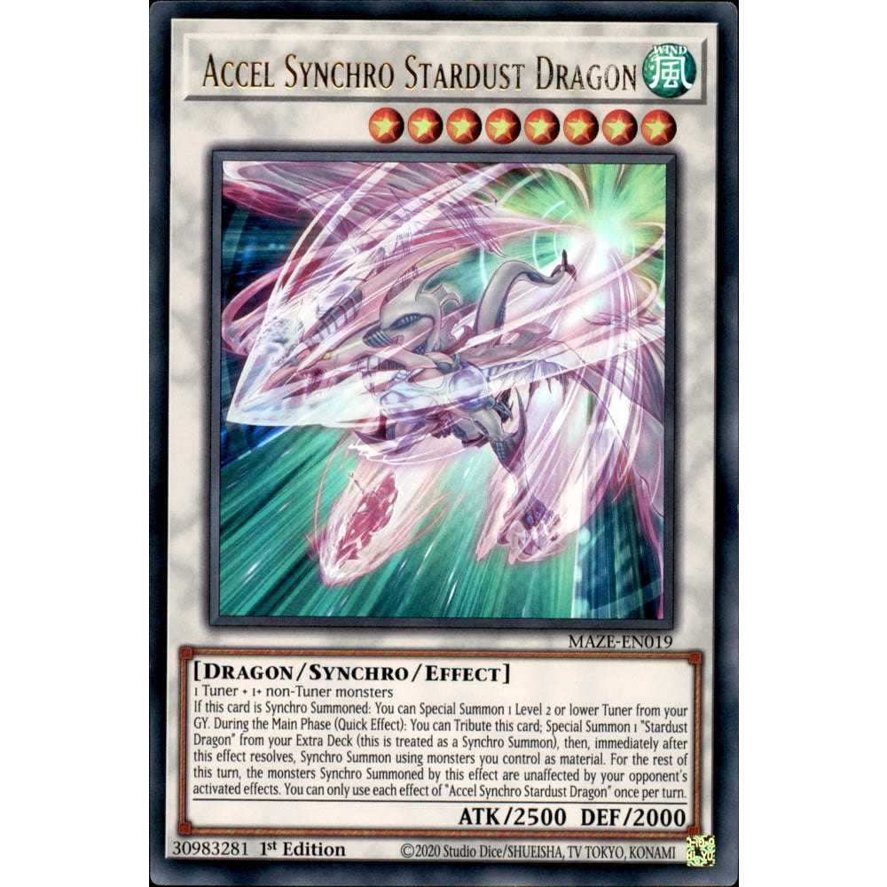 all accel synchro monsters Accel Synchro Stardust Dragon MAZE-EN019 Yu-Gi-Oh! Card