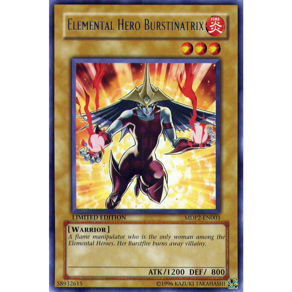 Elemental Hero Burstinatrix MDP2-EN003 Yu-Gi-Oh! Card from the McDonalds Promo Pack 2 Set