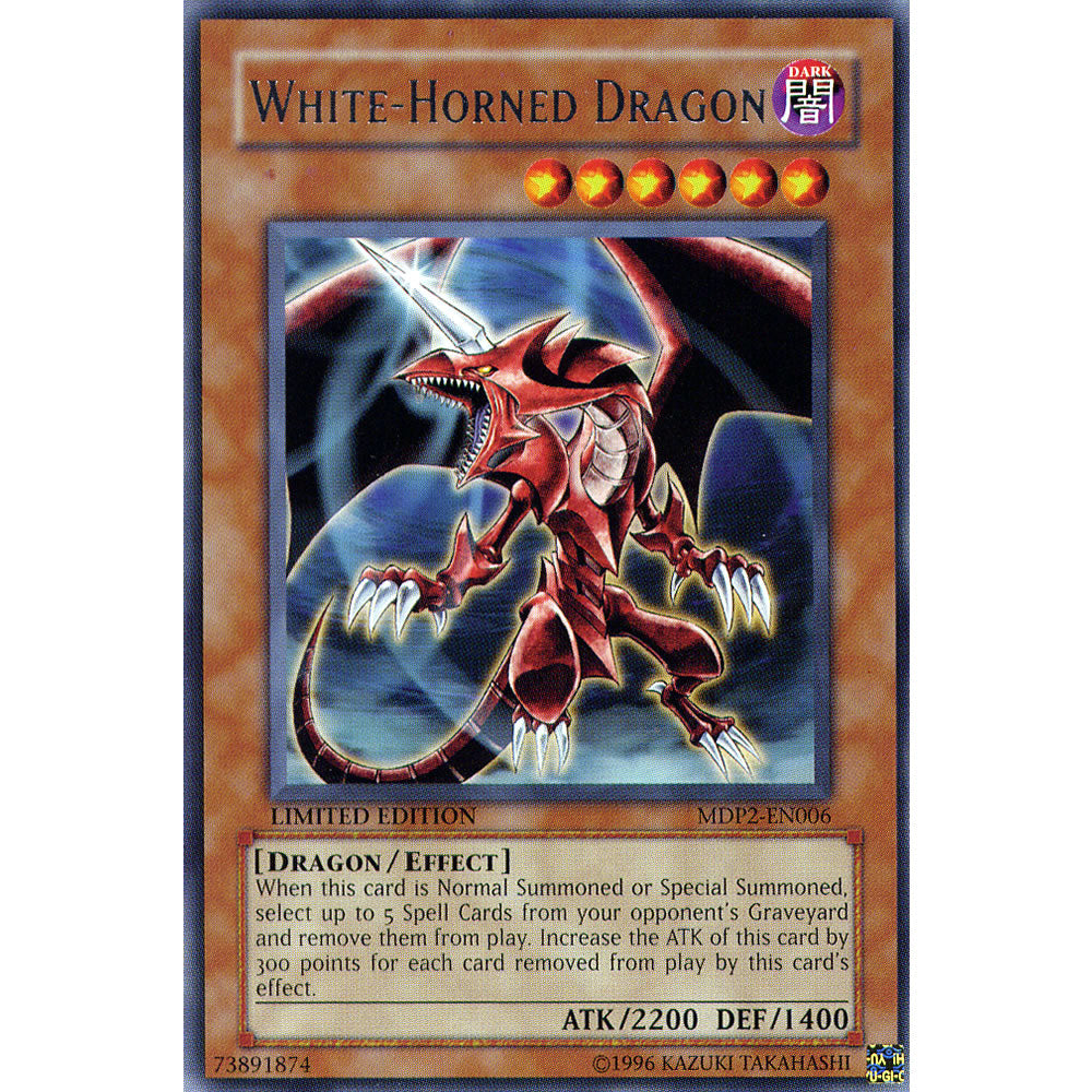 White-Horned Dragon MDP2-EN006 Yu-Gi-Oh! Card from the McDonalds Promo Pack 2 Set