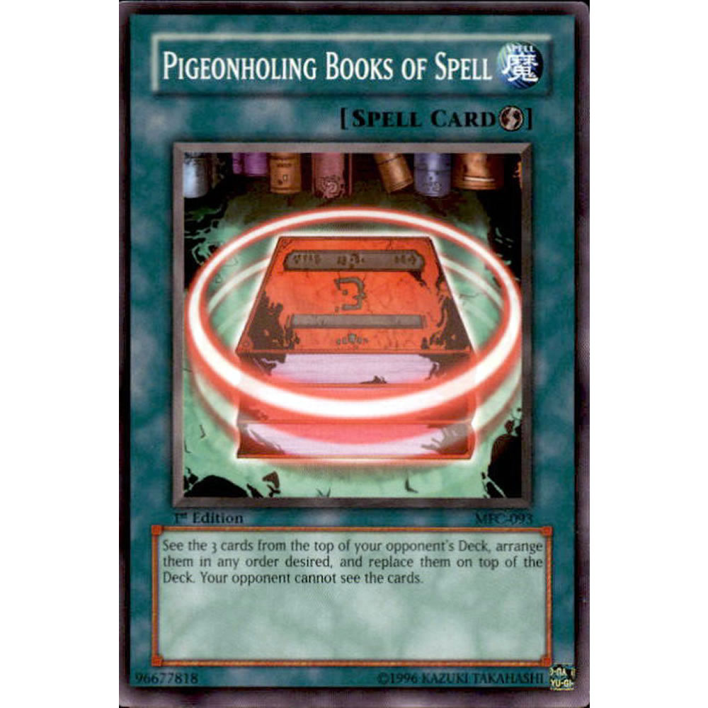 Pigeonholing Books of Spell MFC-093 Yu-Gi-Oh! Card from the Magician's Force Set