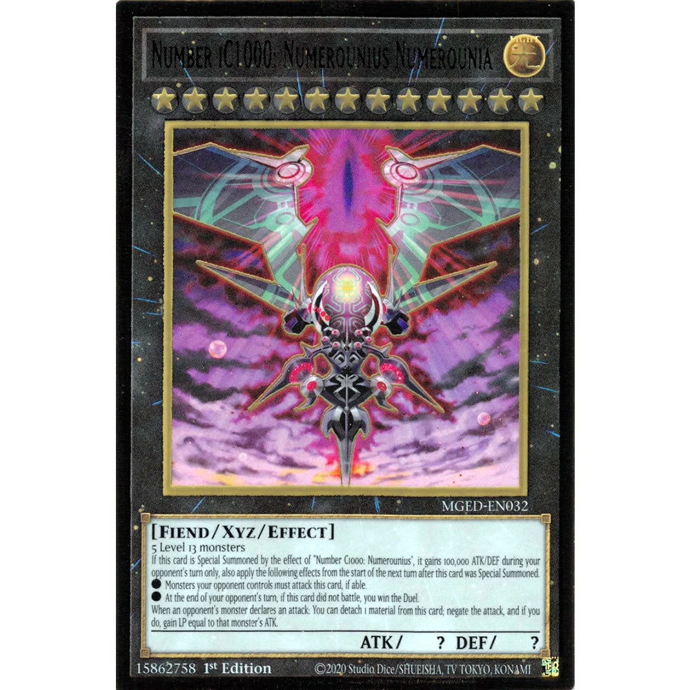 Number iC1000: Numerounius Numerounia MGED-EN032 Yu-Gi-Oh! Card from the Maximum Gold: El Dorado Set