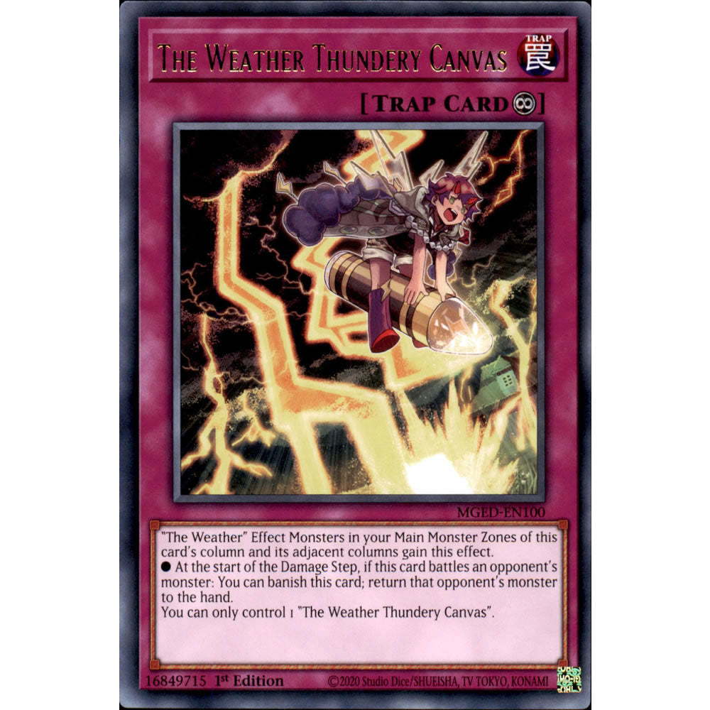 The Weather Thundery Canvas MGED-EN100 Yu-Gi-Oh! Card from the Maximum Gold: El Dorado Set