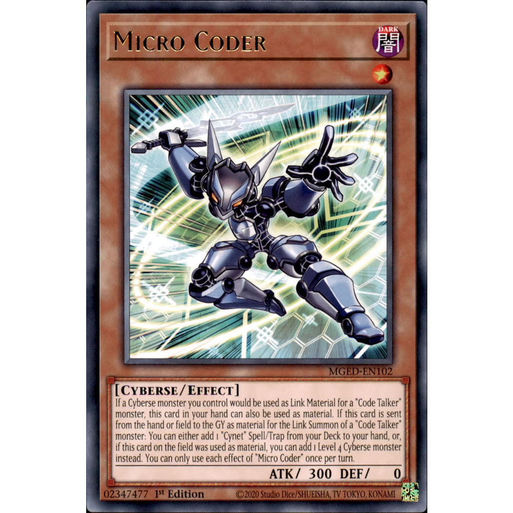 Micro Coder MGED-EN102 Yu-Gi-Oh! Card from the Maximum Gold: El Dorado Set