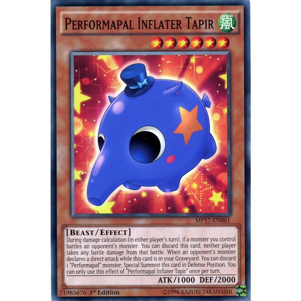 Performapal Inflater Tapir MP17-EN061 Yu-Gi-Oh! Card from the Mega Tin 2017 Mega Pack Set