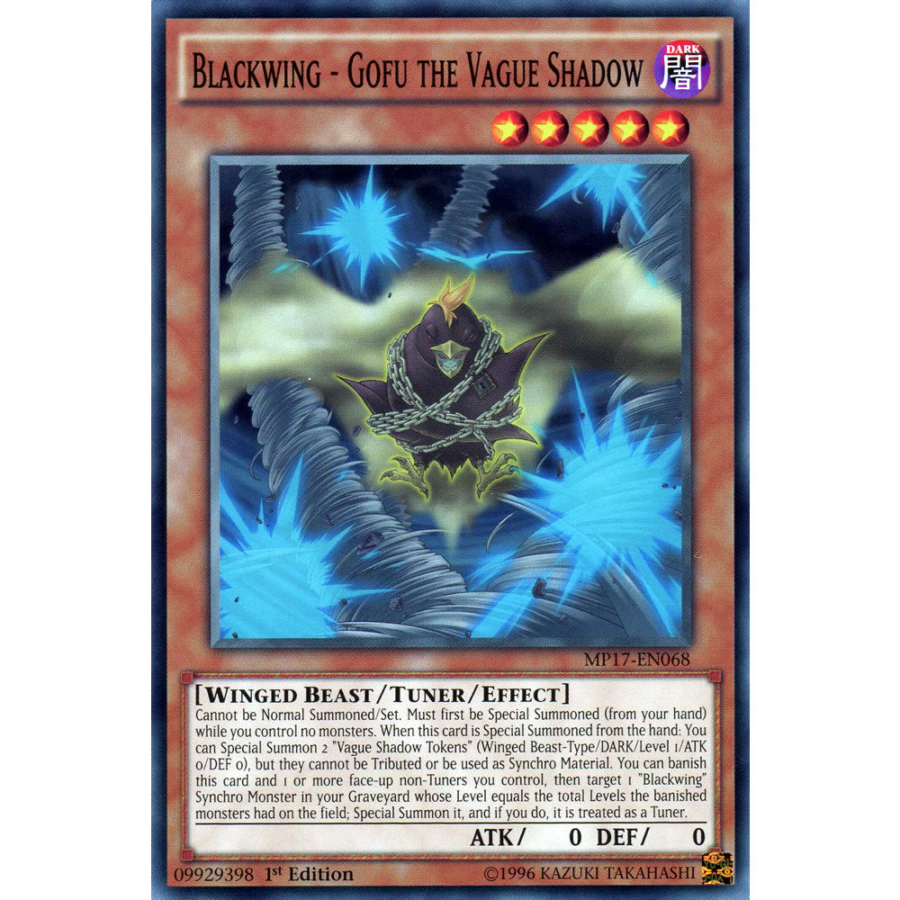 Blackwing - Gofu the Vague Shadow MP17-EN068 Yu-Gi-Oh! Card from the Mega Tin 2017 Mega Pack Set