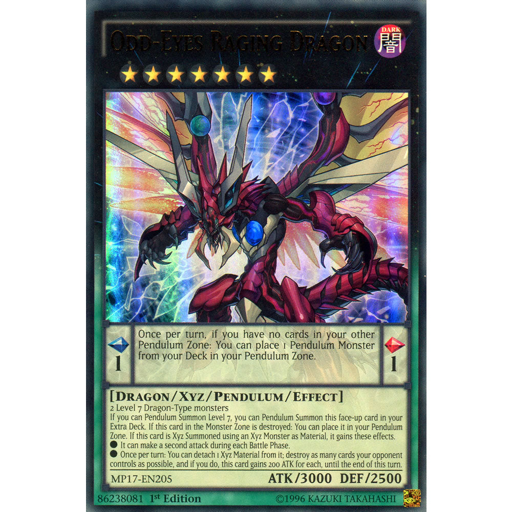 Odd-Eyes Raging Dragon MP17-EN205 Yu-Gi-Oh! Card from the Mega Tin 2017 Mega Pack Set