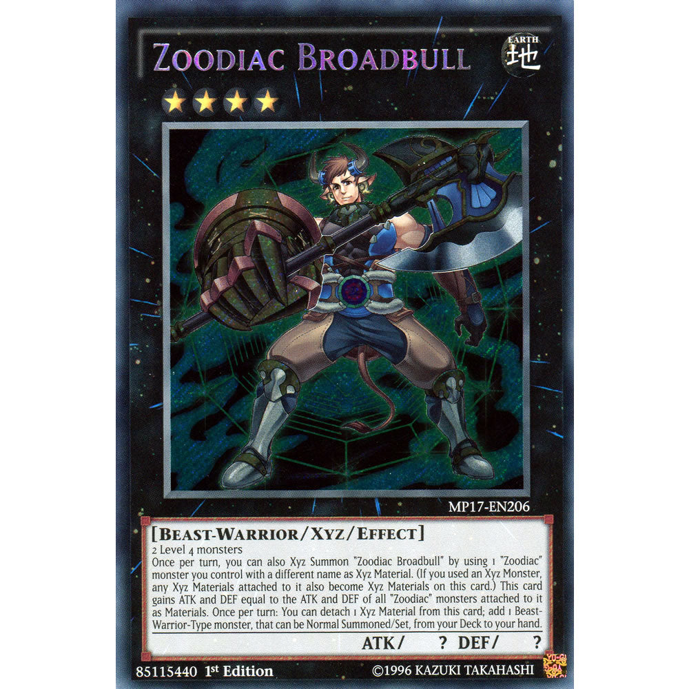 Zoodiac Broadbull MP17-EN206 Yu-Gi-Oh! Card from the Mega Tin 2017 Mega Pack Set
