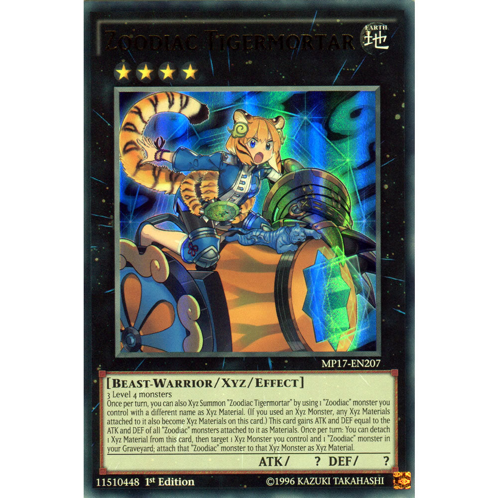 Zoodiac Tigermortar MP17-EN207 Yu-Gi-Oh! Card from the Mega Tin 2017 Mega Pack Set