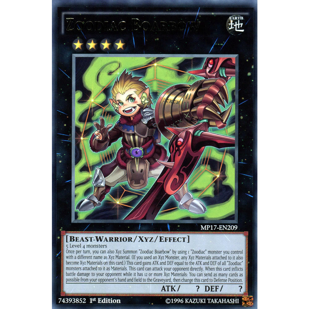 Zoodiac Boarbow MP17-EN209 Yu-Gi-Oh! Card from the Mega Tin 2017 Mega Pack Set
