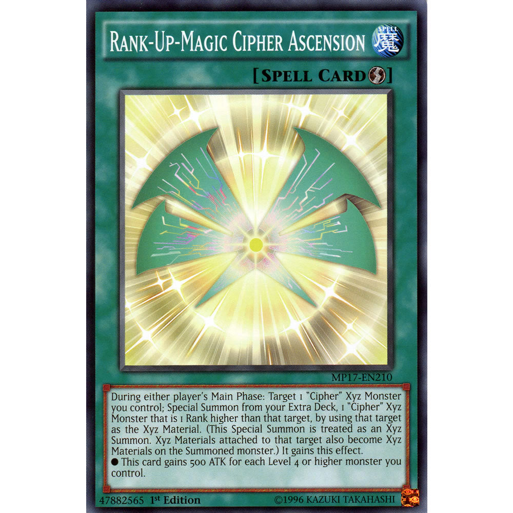 Rank-Up-Magic Cipher Ascension MP17-EN210 Yu-Gi-Oh! Card from the Mega Tin 2017 Mega Pack Set