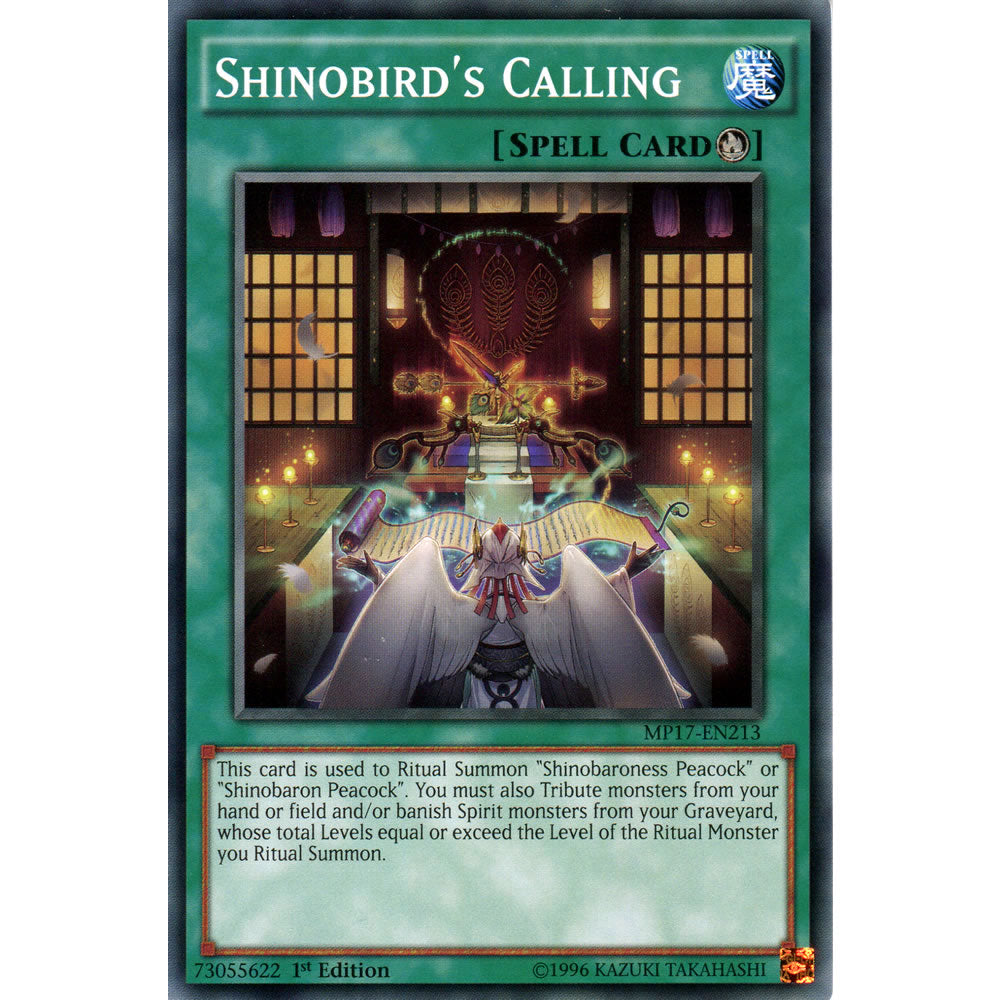 Shinobird's Calling MP17-EN213 Yu-Gi-Oh! Card from the Mega Tin 2017 Mega Pack Set