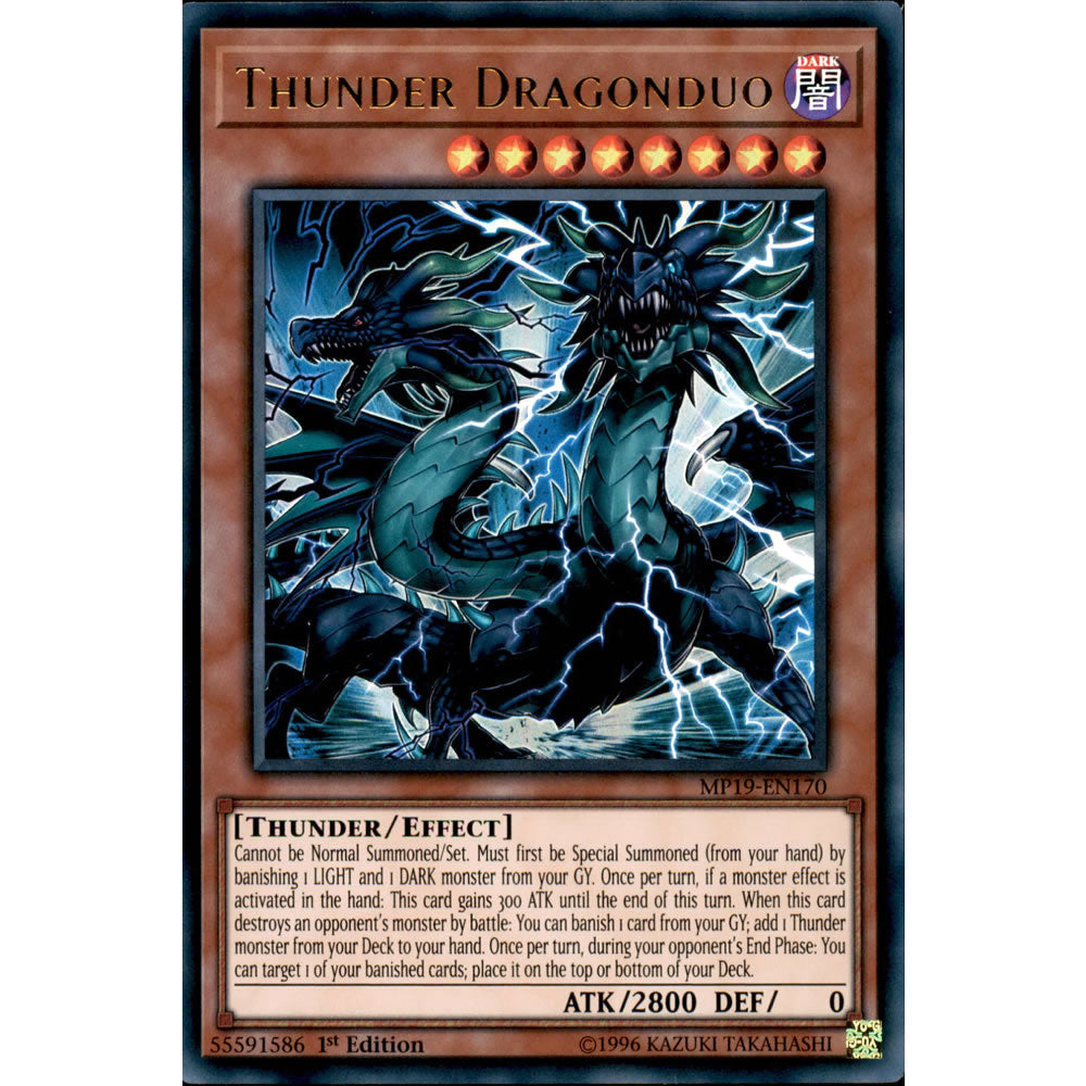 Thunder Dragonduo MP19-EN170 Yu-Gi-Oh! Card from the Mega Tin 2019 Mega Pack Set