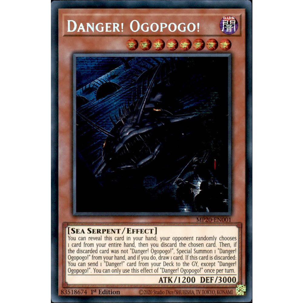 Danger! Ogopogo! MP20-EN001 Yu-Gi-Oh! Card - Deckboosters Danger! Ogopogo! MP20-EN001 Yu-Gi-Oh! Card - Deckboosters