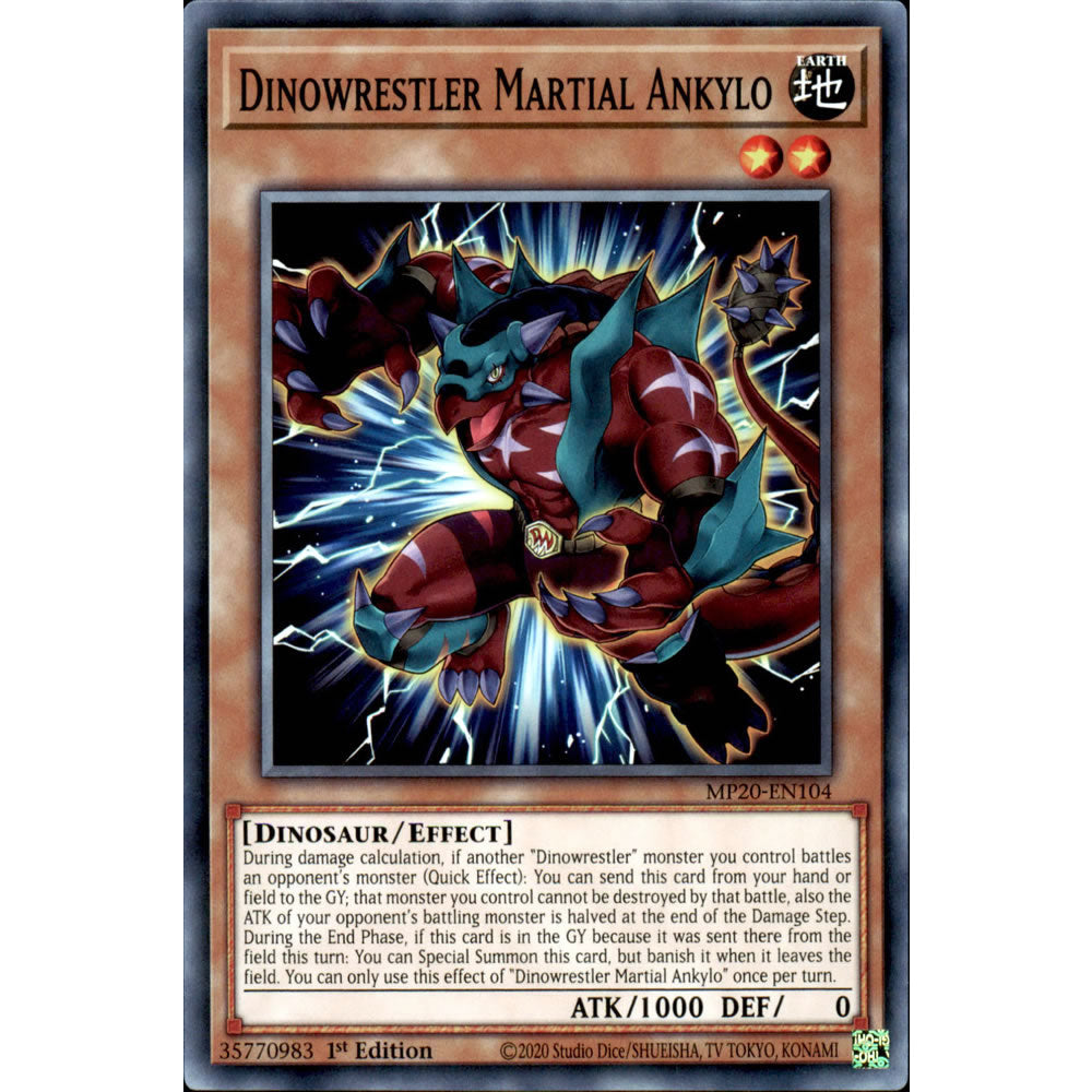 Dinowrestler Martial Ankylo MP20-EN104 Yu-Gi-Oh! Card from the Mega Tin 2020 Mega Pack Set