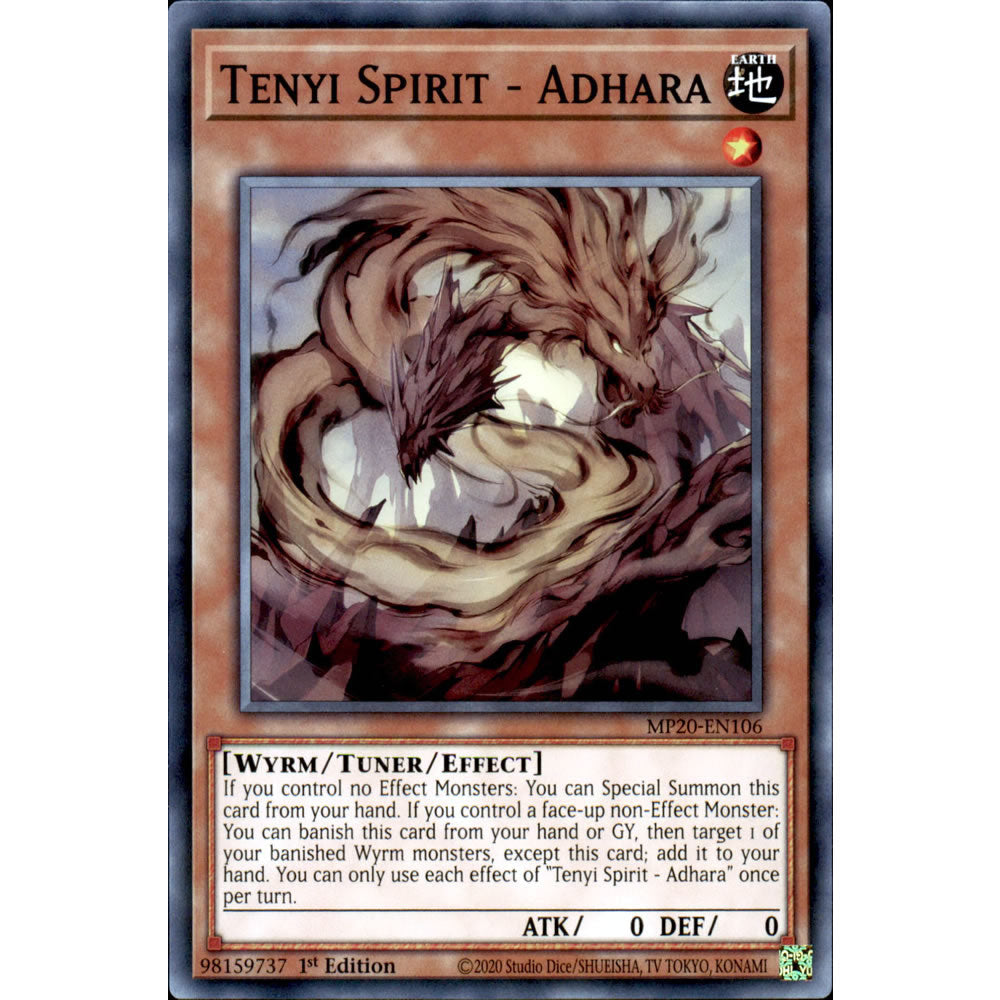 Tenyi Spirit - Adhara MP20-EN106 Yu-Gi-Oh! Card from the Mega Tin 2020 Mega Pack Set