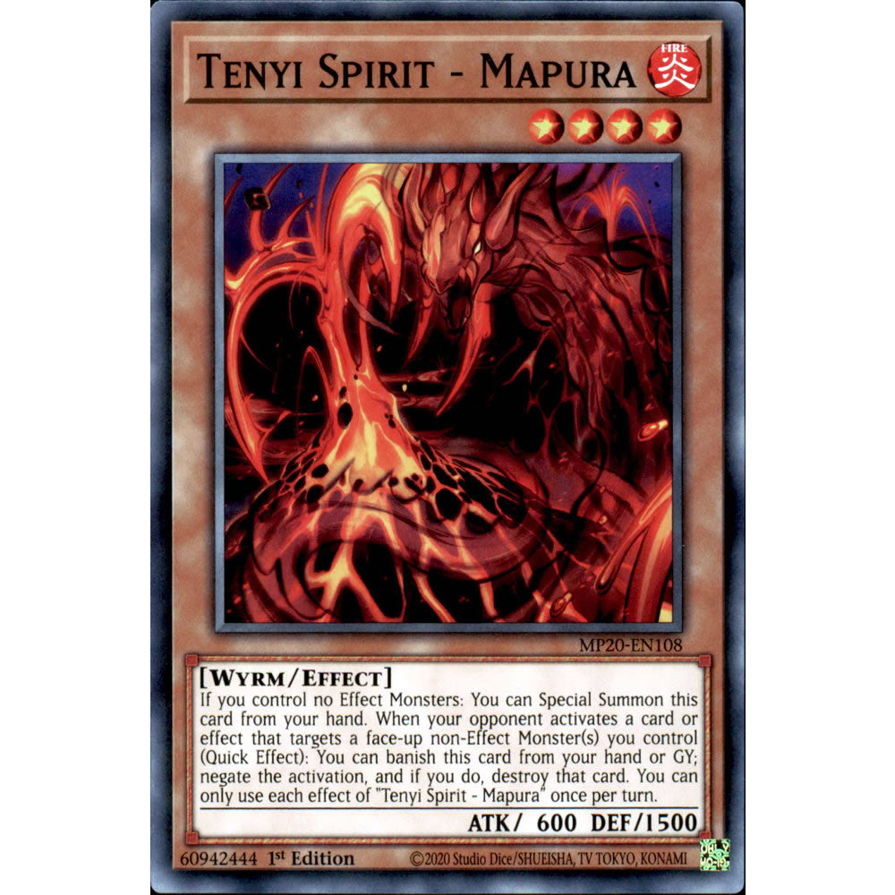 Tenyi Spirit - Mapura MP20-EN108 Yu-Gi-Oh! Card from the Mega Tin 2020 Mega Pack Set