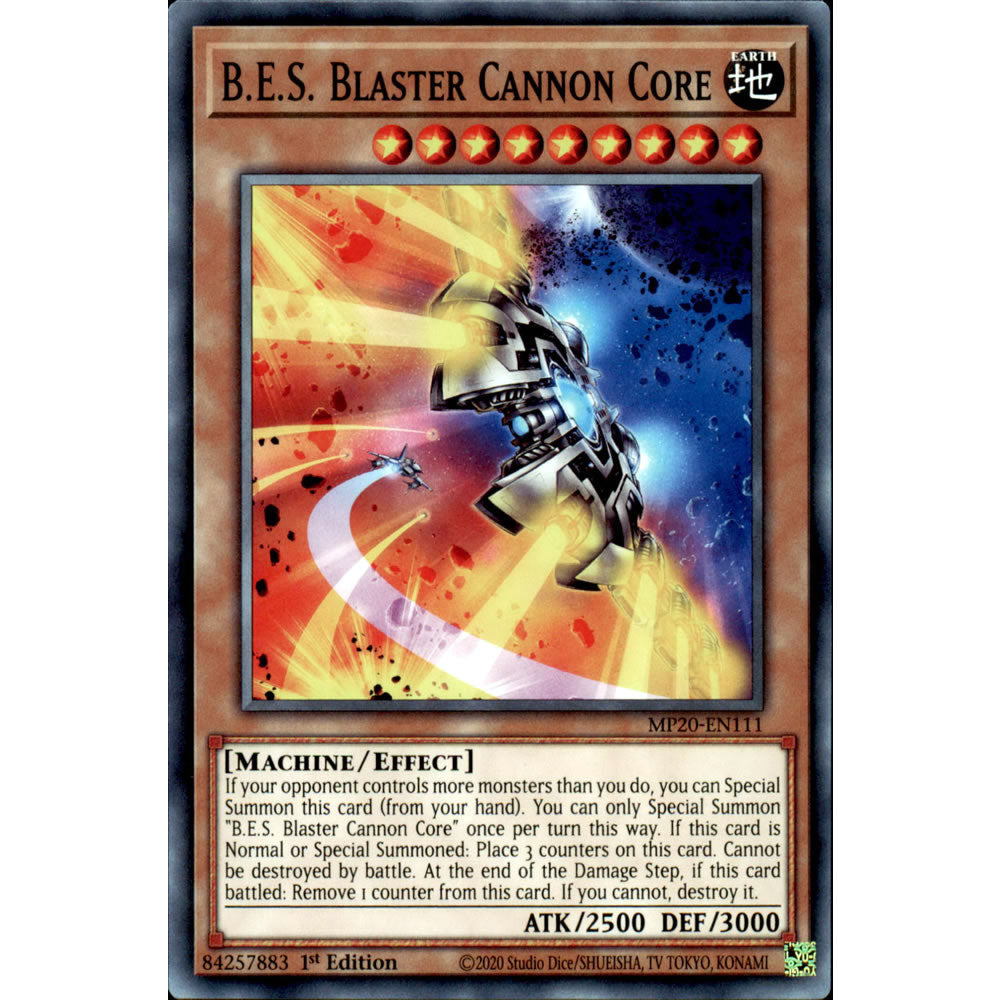 B.E.S. Blaster Cannon Core MP20-EN111 Yu-Gi-Oh! Card from the Mega Tin 2020 Mega Pack Set