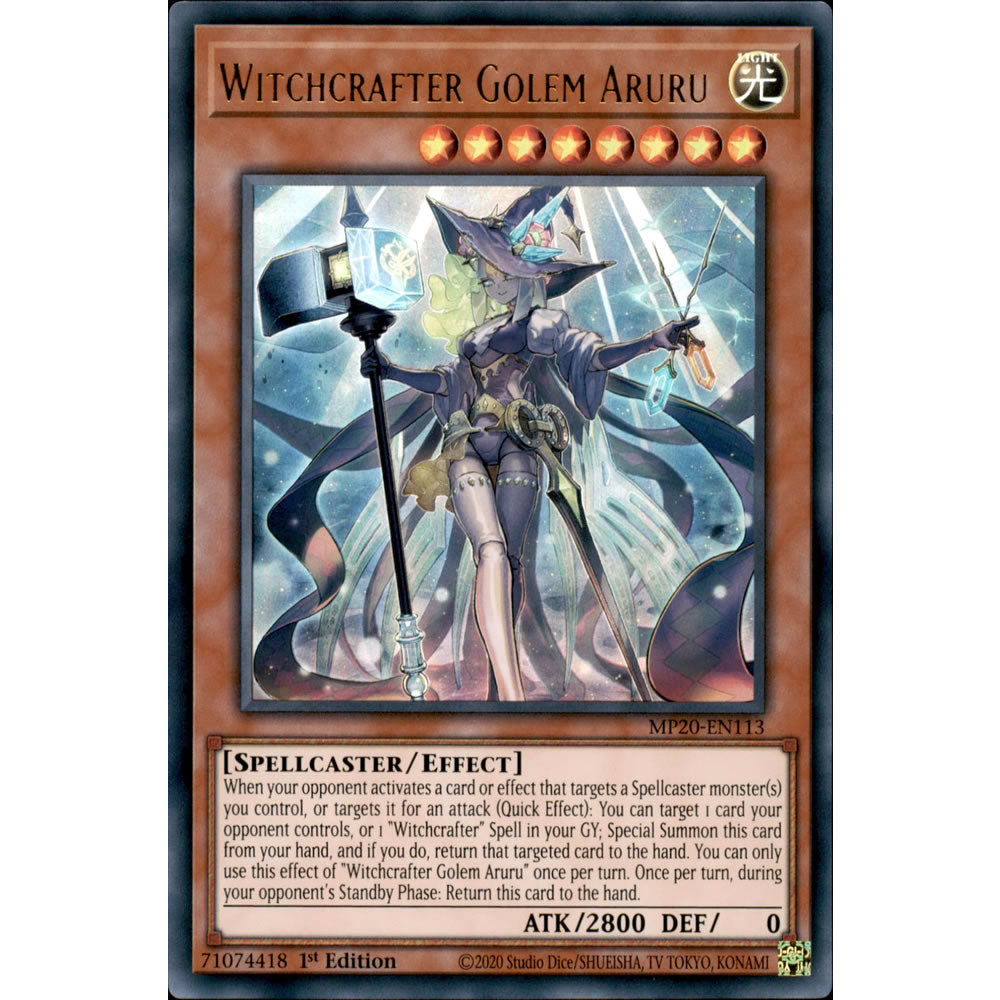 Witchcrafter Golem Aruru MP20-EN113 Yu-Gi-Oh! Card from the Mega Tin 2020 Mega Pack Set