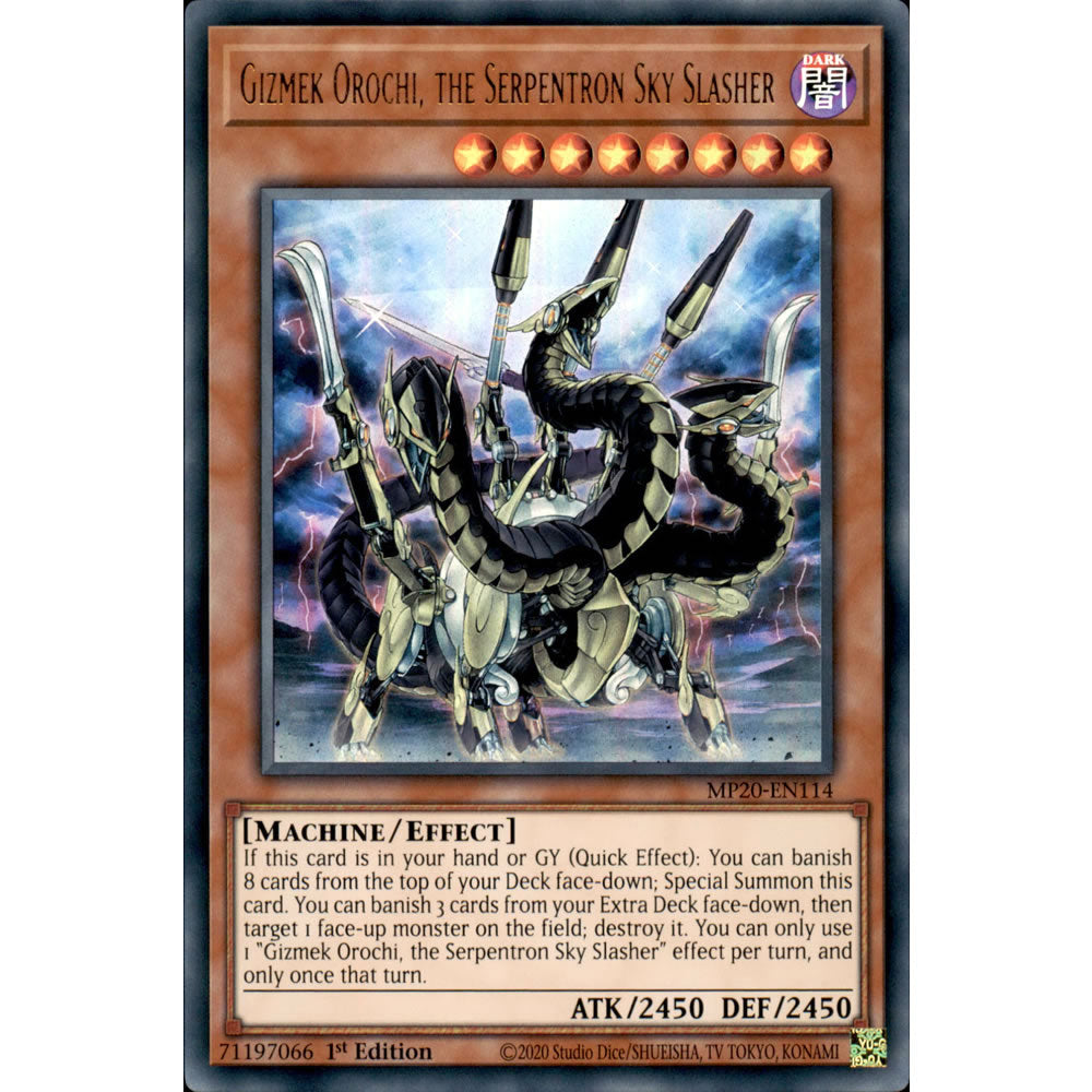 Gizmek Orochi, the Serpentron Sky Slasher MP20-EN114 Yu-Gi-Oh! Card from the Mega Tin 2020 Mega Pack Set
