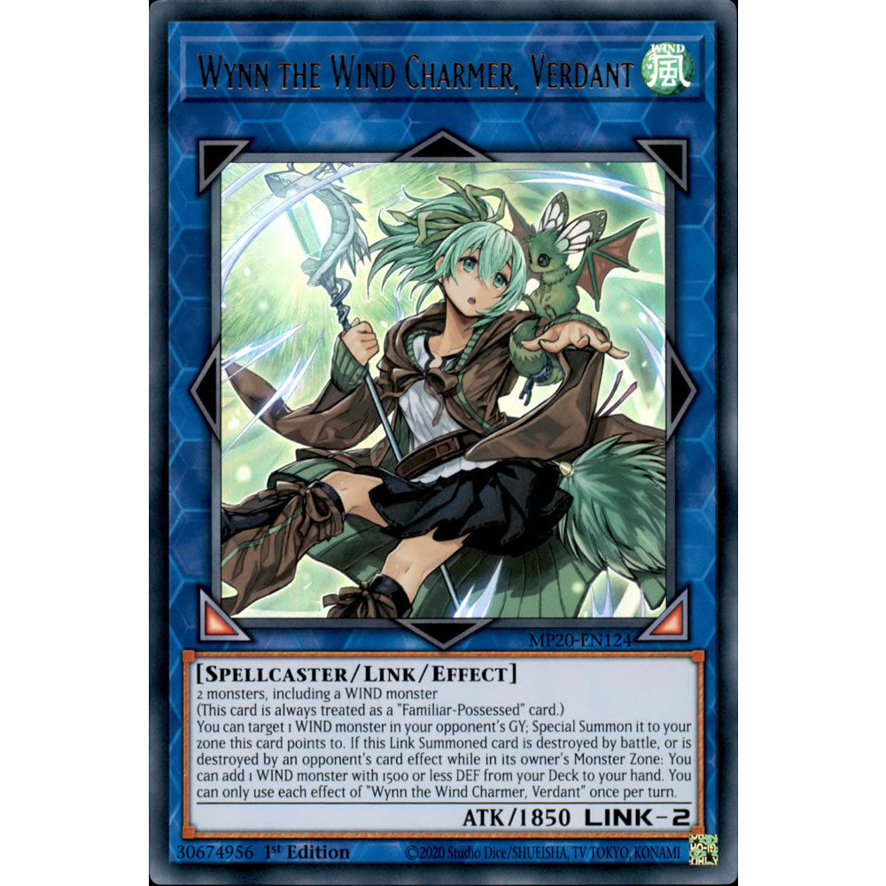 Wynn the Wind Charmer, Verdant MP20-EN124 Yu-Gi-Oh! Card from the Mega Tin 2020 Mega Pack Set