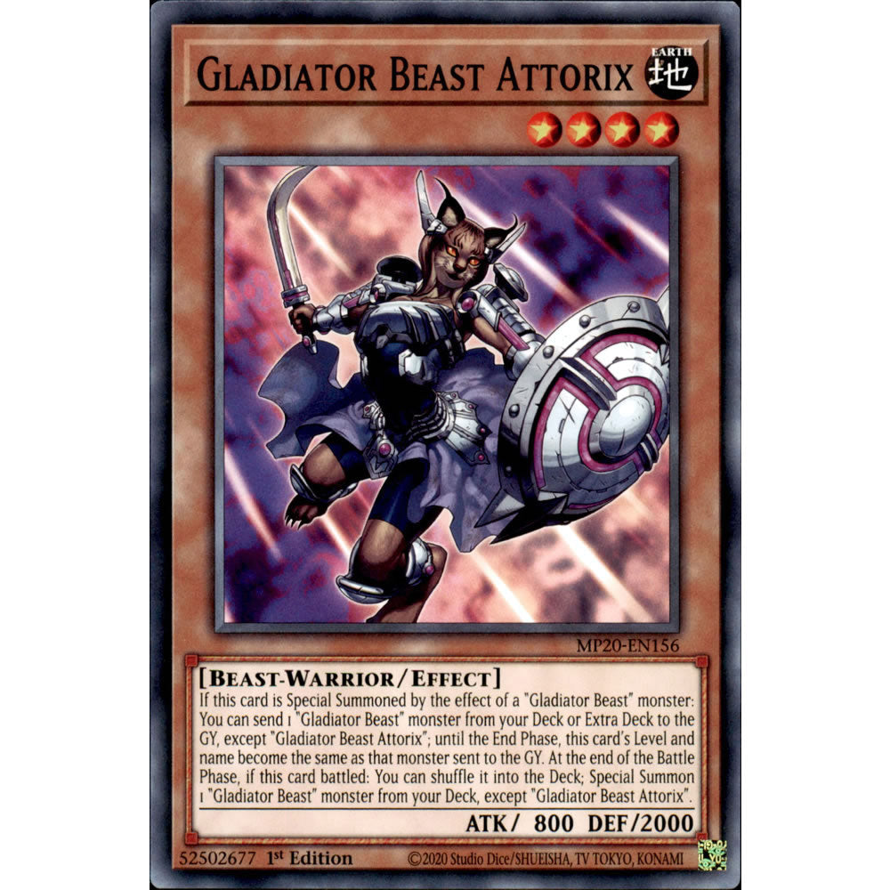 Gladiator Beast Attorix MP20-EN156 Yu-Gi-Oh! Card from the Mega Tin 2020 Mega Pack Set