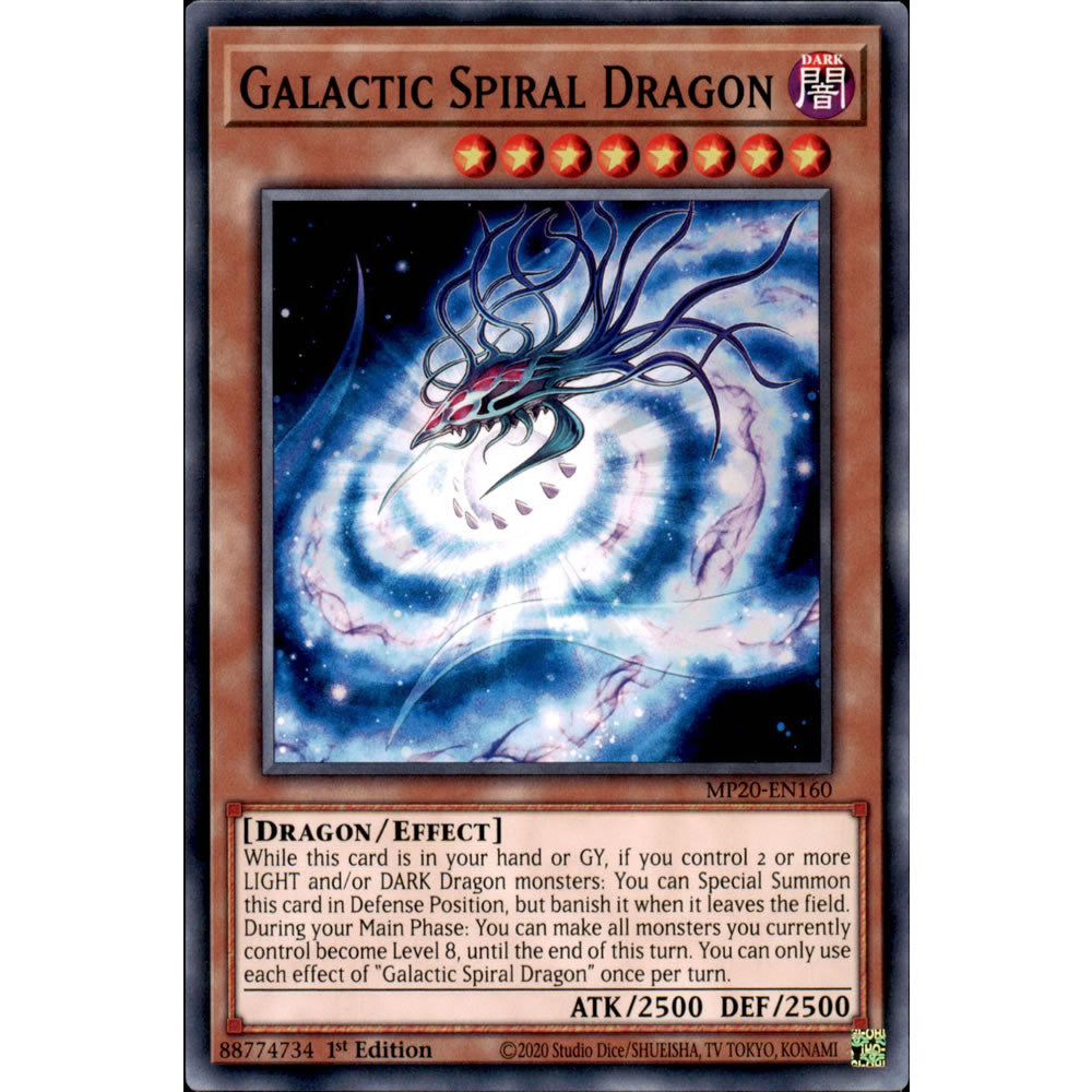Galactic Spiral Dragon MP20-EN160 Yu-Gi-Oh! Card from the Mega Tin 2020 Mega Pack Set