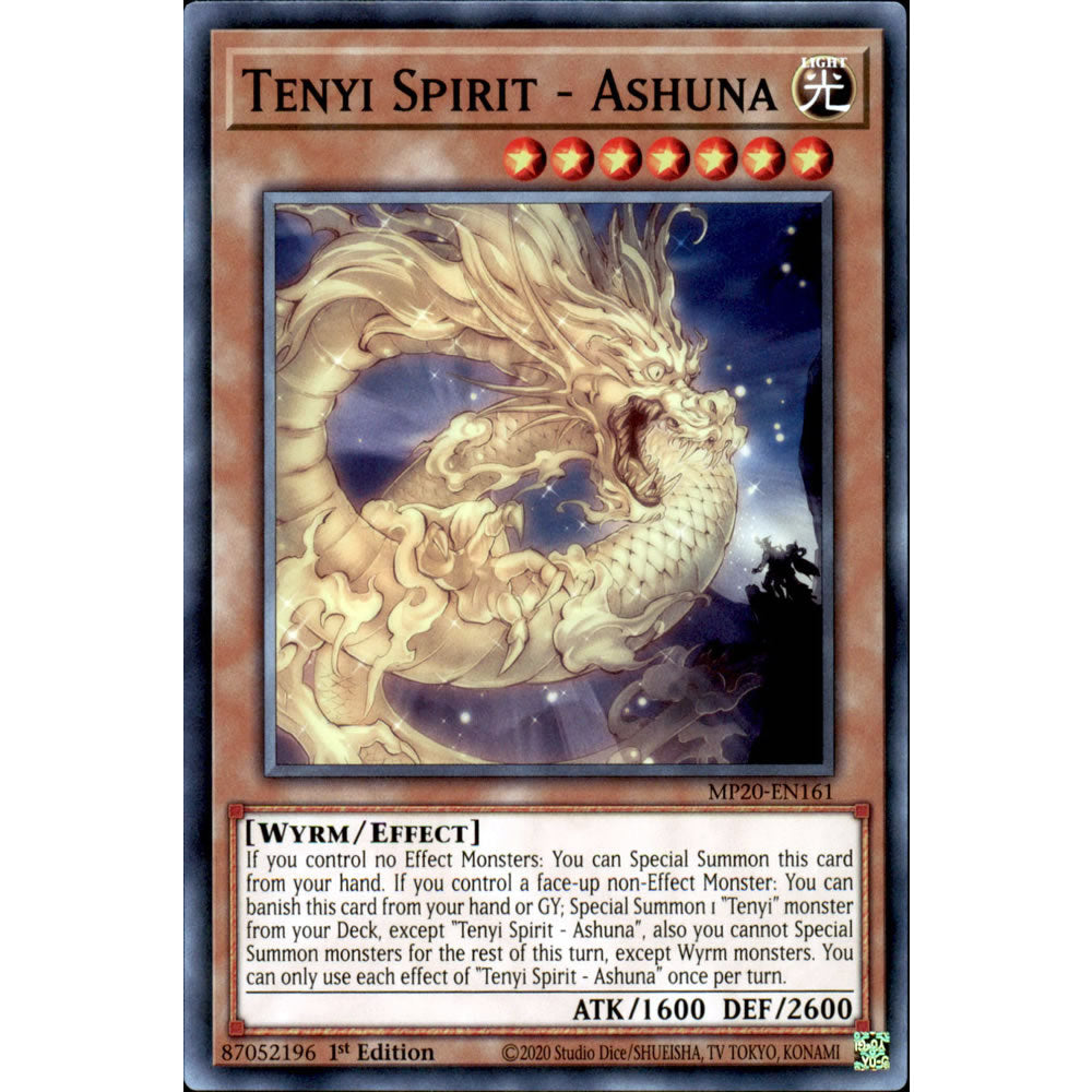 Tenyi Spirit - Ashuna MP20-EN161 Yu-Gi-Oh! Card from the Mega Tin 2020 Mega Pack Set