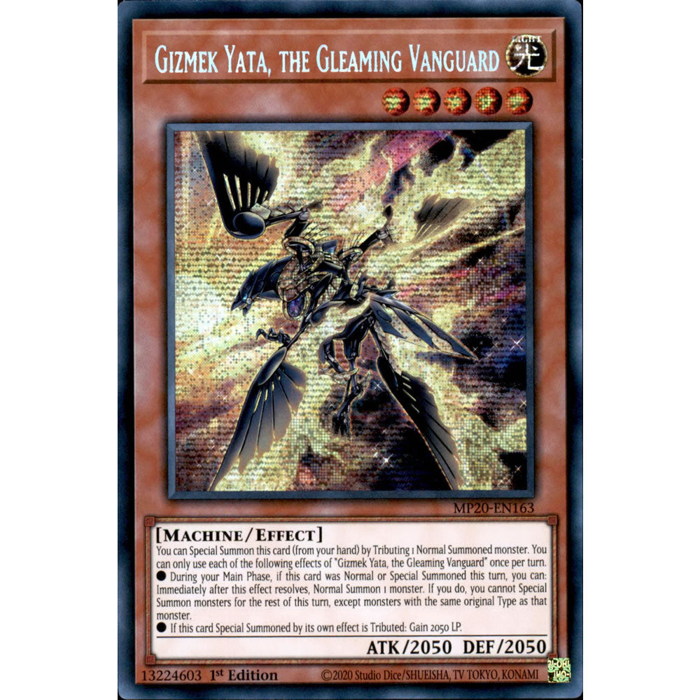 Gizmek Yata, the Gleaming Vanguard MP20-EN163 Yu-Gi-Oh! Card from the Mega Tin 2020 Mega Pack Set