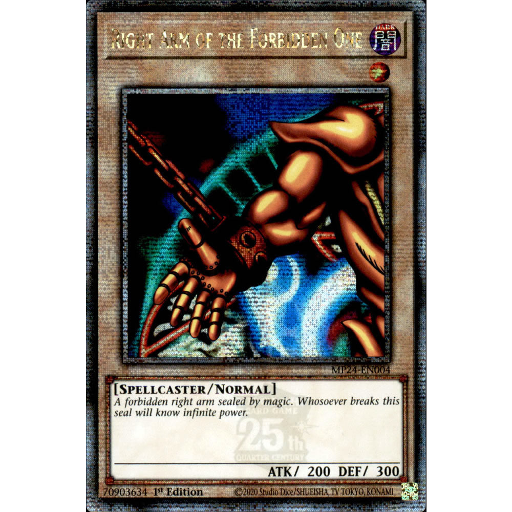 Right Arm of the Forbidden One MP24-EN004 Yu-Gi-Oh! Card from the Mega Tin 2024 Mega Pack Set