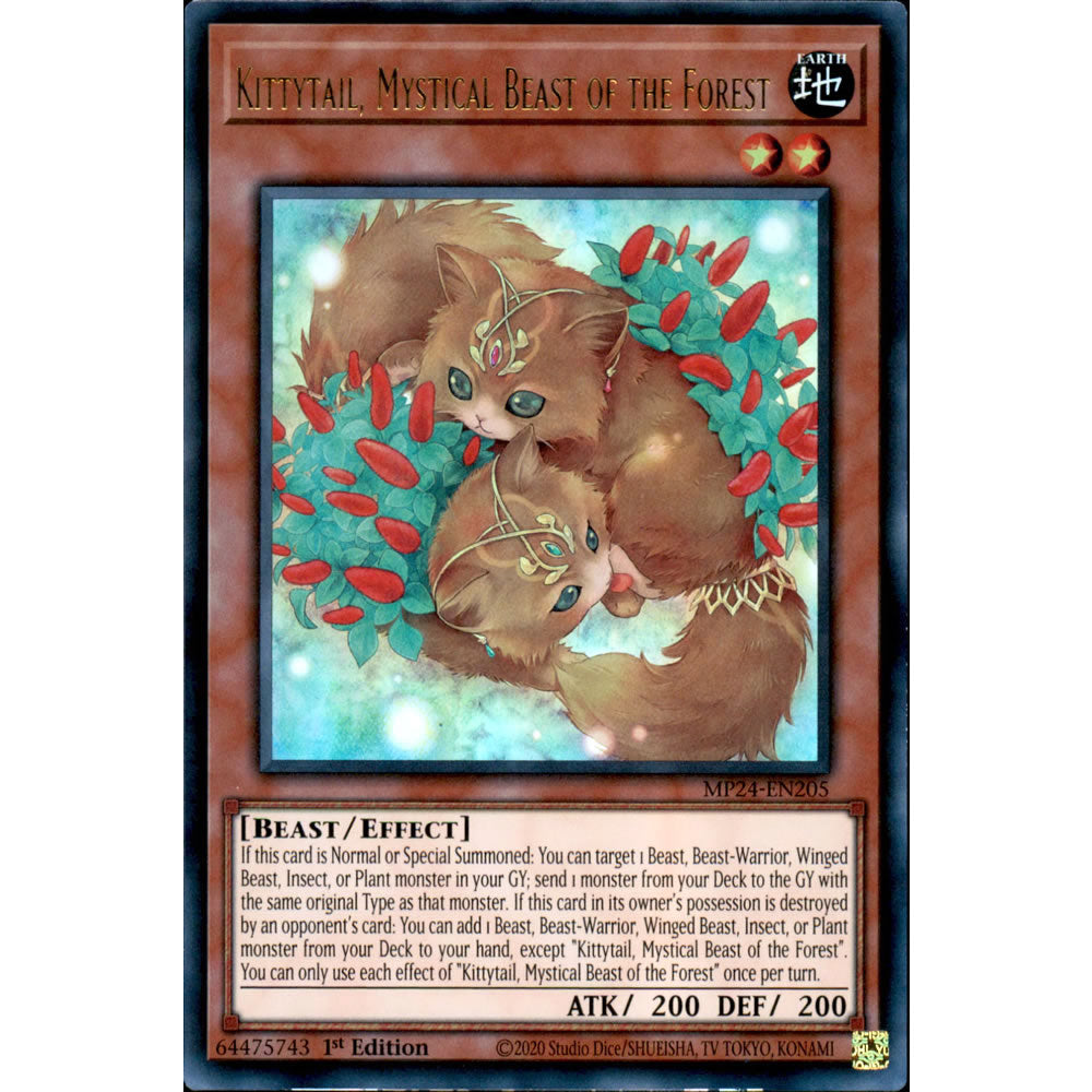 Kittytail, Mystical Beast of the Forest MP24-EN205 Yu-Gi-Oh! Card from the Mega Tin 2024 Mega Pack Set
