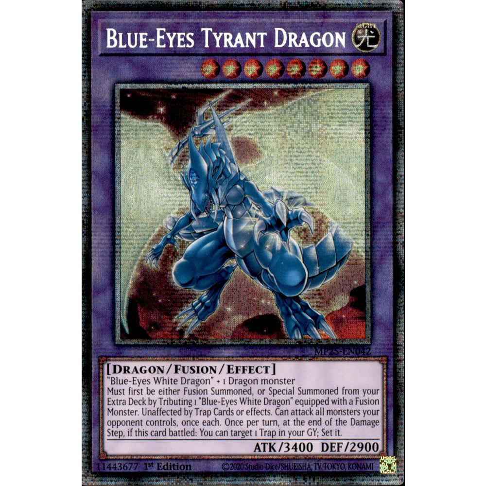Blue-Eyes Tyrant Dragon MP25-EN042 Yu-Gi-Oh! Card from the Mega Tin 2025 Mega Pack Set