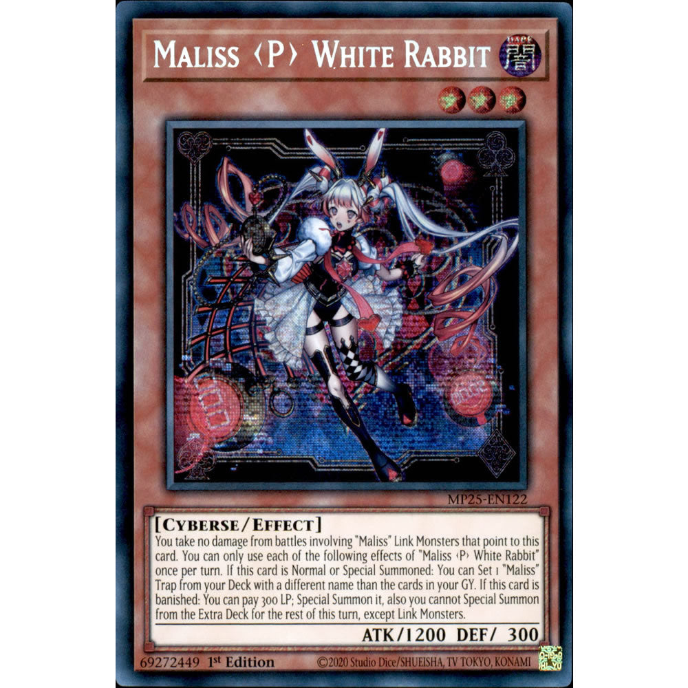 Maliss <P> White Rabbit MP25-EN122 Yu-Gi-Oh! Card from the Mega Tin 2025 Mega Pack Set